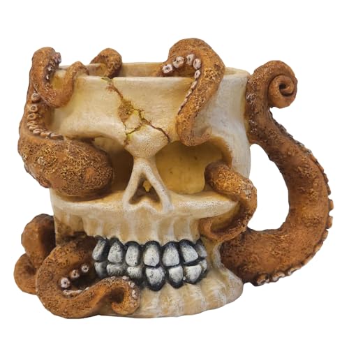 Nobby Aqua Ornaments Totenkopf MIT OKTOPUS 12,7 x 10 x 10,3 cm von Nobby