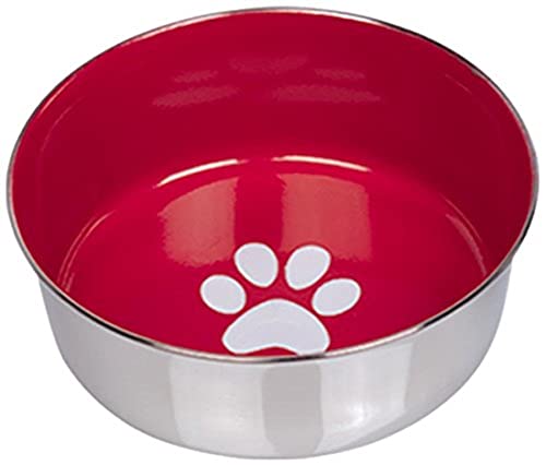 Nobby Edelstahlnapf Heavy PAW, rutschfest, rot, 16,5 cm 0,95 ltr., 1 Stück von Nobby