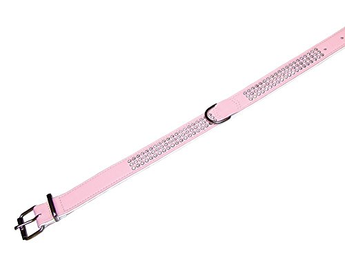 Nobby Halsband Crystal dreireihig, rosa / weiß 52 cm (38-46 cm), 22/24 mm, 1 Stück von Nobby