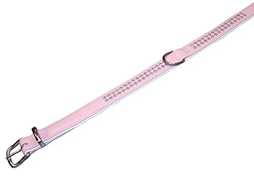 Nobby Halsband Crystal zweireihig, rosa/weiß 37 cm (27-32 cm), 17/19 mm, 1 Stück von Nobby