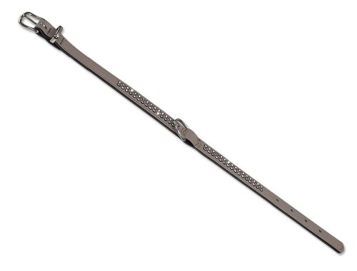 Nobby Halsband "Crystal" zweireihig warmgrau 47 cm (35-41 cm); 17/19 mm von Nobby
