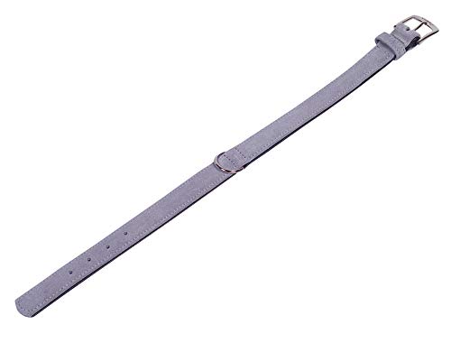 Nobby Halsband VELOURS, grau (Plume), 42 cm (33-39 cm), 19/21 mm, 1 Stück von Nobby