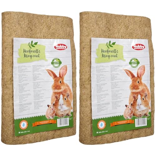 Nobby Hanfmatte für Hamster Nager, 100 x 40 x 1 cm, 1 Stück (Packung mit 2) von Nobby