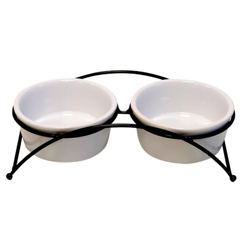 Nobby Hunde Futterbar Draht FILO 26 x 13,5 x 7,5 cm, 2 Näpfe Ø12x5,5 cm, 2x300 ml von Nobby