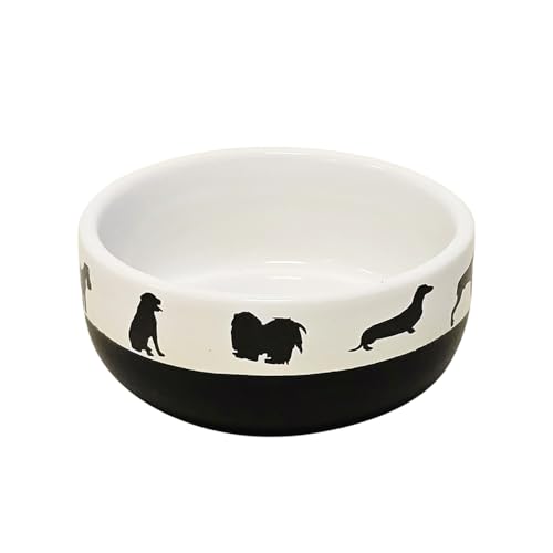 Nobby Hunde Keramik Napf Shape weiß/schwarz Ø 11,5 x 5 cm, 300 ml von Nobby
