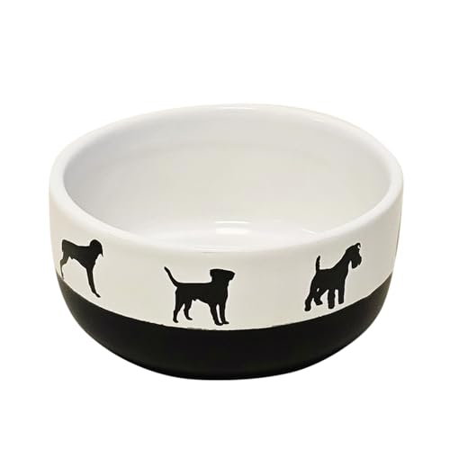 Nobby Hunde Keramik Napf Shape weiß/schwarz Ø 13 x 6 cm, 500 ml von Nobby