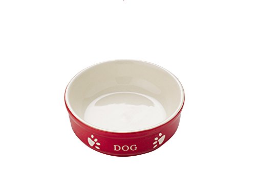 Nobby Hunde Keramiknapf DOG, rot / beige 12 X 12 X 3,7 cm, 1 Stück von Nobby