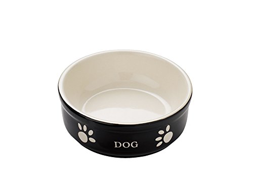 Nobby Hunde Keramiknapf DOG, schwarz / beige 13,5 X 13,5 X 5 cm, 1 Stück von Nobby