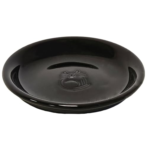 Nobby Katzen Keramik Milchschale schwarz Ø 14 x 2 cm, 100 ml von Nobby