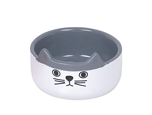 Nobby Katzen Keramik Napf Cat Face, weiß Ø 13,0 x 4,0 cm, 0,16 l, 1 Stück von Nobby