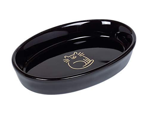 Nobby Katzen Keramik Schale oval Golden Cat, schwarz 17 x 11 x 2,5 cm, 0,12 l, 1 Stück Nobby Katzen Keramik Schale oval Golden Cat, schwarz 17 x 11 x 2,5 cm, 0,12 l, 1 Stück von Nobby