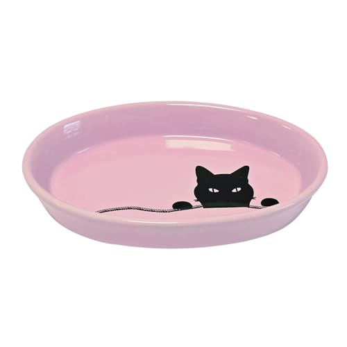Nobby Katzen Keramik Schale oval Wilson rosa 17 X 11 X 2,5 cm, 120 ml von Nobby