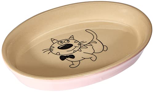Nobby Katzen Keramik Schale oval pink-beige 17 x 11 x 2,5 cm / 0,12 l von Nobby