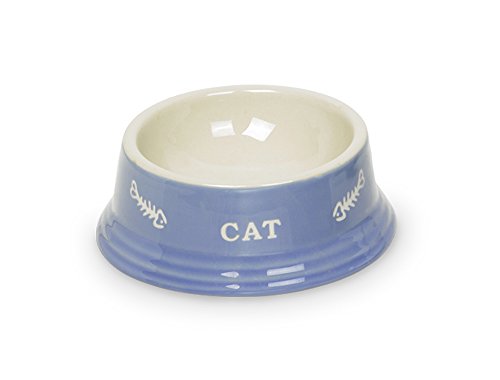 Nobby Katzen Keramiknapf CAT, hellblau / beige Ø14 x 4,8 cm, 1 Stück von Nobby