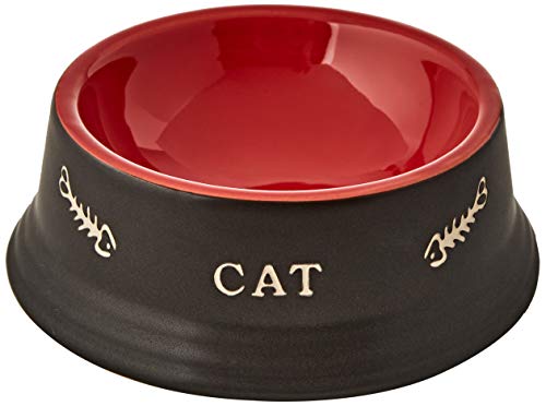 Nobby Katzen Keramiknapf CAT, schwarz / rot Ø14 x 4,8 cm, 1 Stück von Nobby