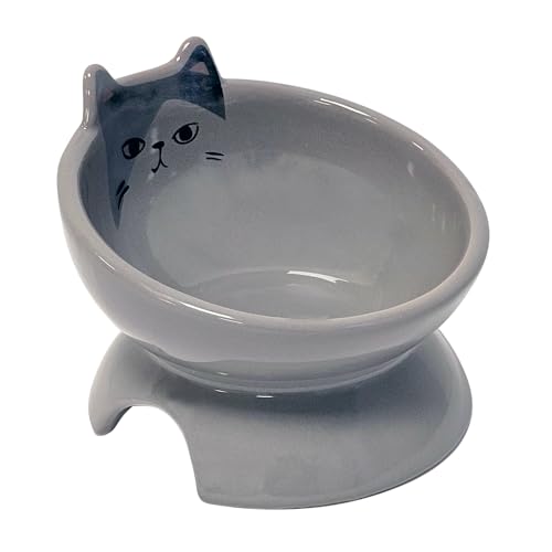 Nobby Katzen Keramiknapf erhöht KATO grau Ø 13,5 x 9 cm, 250 ml von Nobby