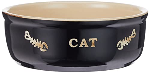 Nobby Katzen Keramikschale Cat, schwarz / beige Ø13,5 x 5 cm, 0,25 ltr. von Nobby
