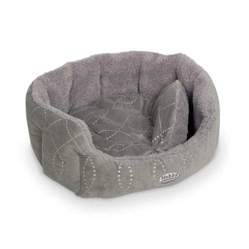 Nobby Komfort Bett oval "CENO" grau / grau L x B x H: 65 x 57 x 22 cm von Nobby