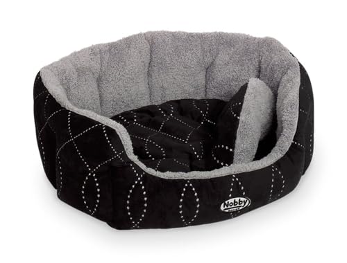 Nobby Komfort Bett oval "CENO" schwarz / grau L x B x H: 86 x 70 x 24 cm von Nobby