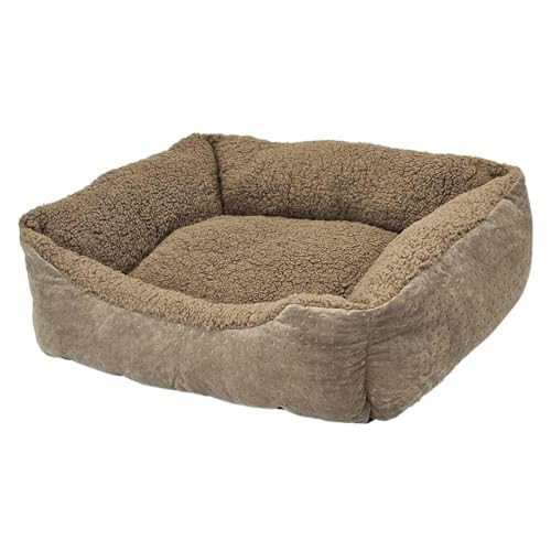Nobby Komfortbett eckig Classic Teddy Taupe L x B x H: 70 x 60 x 20 cm von Nobby