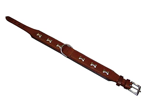 Nobby Leder Halsband CERRO, cognac / braun 45 cm (40-44 cm), 30 mm, 1 Stück von Nobby