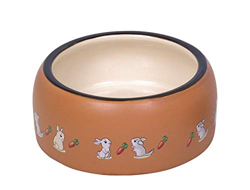 Nobby Nager Keramik Futtertrog Rabbit, Ø 14,5 x 5,5 cm, 0,5 l, 1 Stück von Nobby