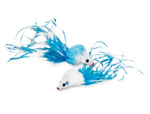 Nobby Plüsch Maus mit Federn, mit Catnip, 5 cm, 1 Packung (1 x 2 Stück) von Nobby