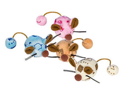 Nobby Plüsch-Maus mit Glocke Set von 2/Katzenspielzeug mit Catnip Sortiert Farbe von Nobby