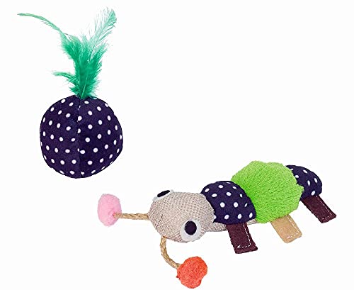 Nobby Stoff Wurm und Plüschball und Catnip, blau/braun, 12 cm / Ø 5 cm, 1 Stück Nobby Stoff Wurm und Plüschball und Catnip, blau/braun, 12 cm / Ø 5 cm, 1 Stück von Nobby