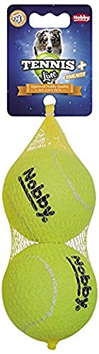 Nobby Tennisball mit Squeaker, L: 8,5 cm, 1 Netz (1 x 2 Stück) von Nobby