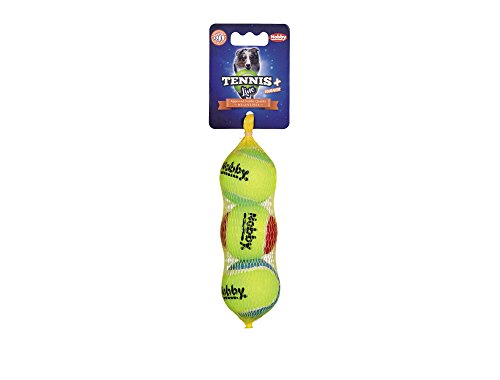 Nobby Tennisball mit Squeaker, S: 5,0 cm, 1 Netz (1 x 3 Stück) von Nobby