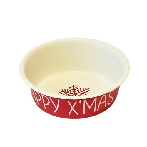 Nobby Xmas Edelstahlnapf Happy Xmas, rutschfest beige-rot 13,5 cm 0,45 ltr von Nobby