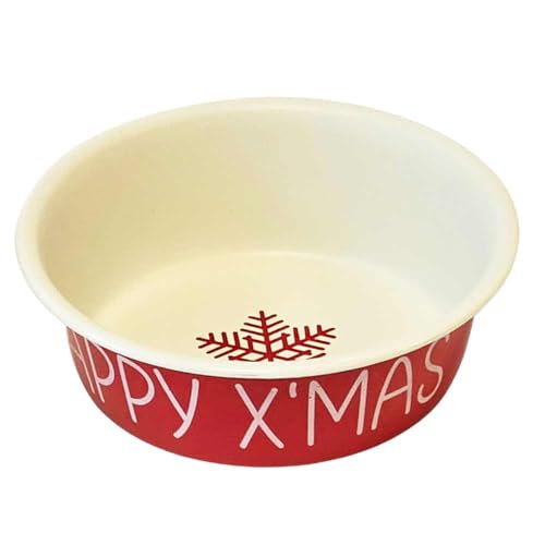 Nobby Xmas Edelstahlnapf Happy Xmas, rutschfest beige-rot 17,0 cm 0,84 ltr von Nobby