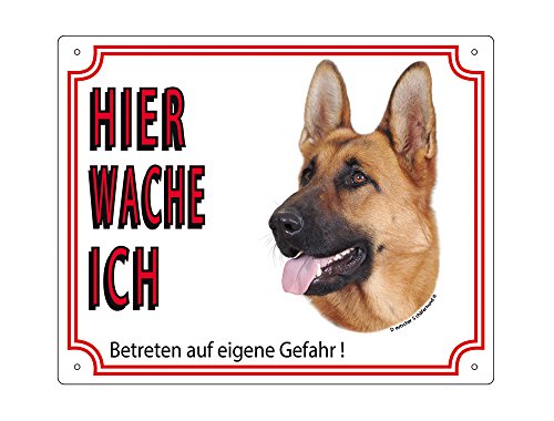 Warntafel Deutscher Schäferhund braun gelb 12 x 3,5 cm von Nobby