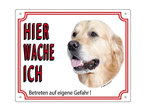 Warntafel Golden Retriever gelb 12 x 3,5 cm von Nobby