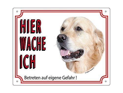 Warntafel Golden Retriever gelb 12 x 3,5 cm von Nobby