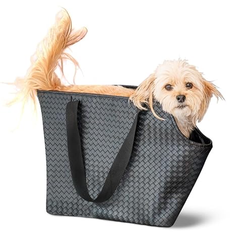 NoblePup Luxuriöse gewebte Hunde-Geldbörse für kleine Hunde – gemütliches Kunstleder, Hundetragetasche mit sicherem Gurtclip, schwarze Hunde-Tragetasche für kleine Hunde und Welpen NoblePup Luxuriöse gewebte Hunde-Geldbörse für kleine Hunde – gemütliches Kunstleder, Hundetragetasche mit sicherem Gurtclip, schwarze Hunde-Tragetasche für kleine Hunde und Welpen von NoblePup
