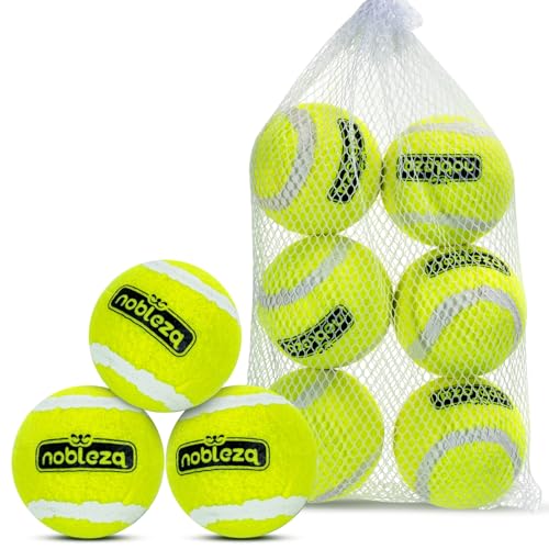 Nobleza Hundeball, 6 Stück Hundespielzeug Ball, Bouncy und Durable Hundespielzeug Tennisbälle mit Mesh Tragetasche für Aggressive Kauer Kleine Mittelgroße Hunde, Ø 6,35cm von Nobleza