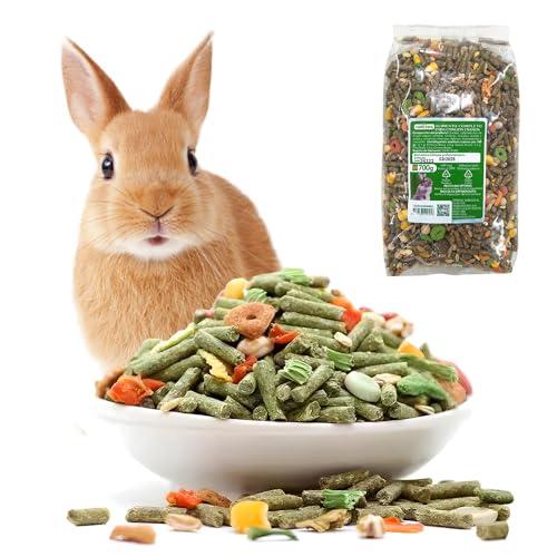 Nobleza - (700g Kaninchenfutter Ausgewogen, Hauptfutter für Hasen mit Gemüse, Natürliches Nagerfutterlebenswichtigen Vitaminen und Mineralien von Nobleza