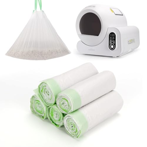 Nobleza - 100 Katzenstreu-Beutel (30×55 cm) – Extra stark & reißfest, perfekt für SL02 selbstreinigende Katzentoilette, 5 Rollen à 20 Stück mit Zugbandverschluss von Nobleza