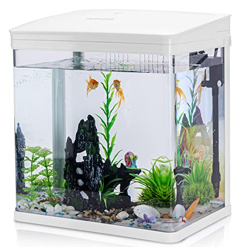Nobleza - 14L Mini Aquarium Komplettset, Nano Aquarium Stabiles Einsteigerbecken mit LED-Beleuchtung und Eingebautem Filtersystem, Weiß Nobleza - 14L Mini Aquarium Komplettset, Nano Aquarium Stabiles Einsteigerbecken mit LED-Beleuchtung und Eingebautem Filtersystem, Weiß von Nobleza