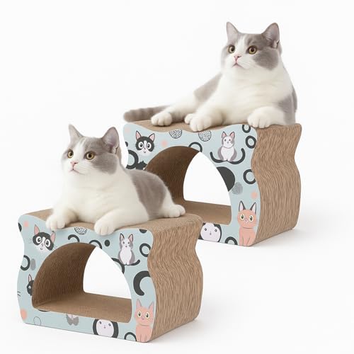 Nobleza - 2 Stück Katzenkratzbrett mit Katzenminze Kratzbrett für Katzen Kätzchen Kratzspielzeug Lounge Kartonkratzer, 39 * 29 * 22 cm von Nobleza