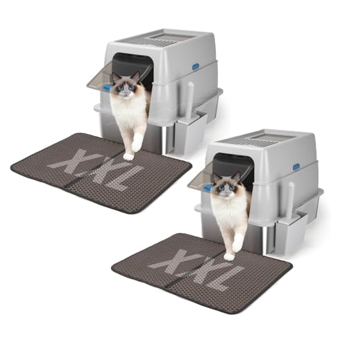 Nobleza 2 x Geschlossene Katzentoilette Edelstahl XXL mit Deckel – Rostfrei, Geruchsneutral & Einfache Reinigung für Große Katzen, mit Doppelschicht Matte + Schaufel Nobleza 2 x Geschlossene Katzentoilette Edelstahl XXL mit Deckel – Rostfrei, Geruchsneutral & Einfache Reinigung für Große Katzen, mit Doppelschicht Matte + Schaufel von Nobleza