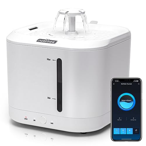 Nobleza - 2.5L Katzenbrunnen, Drahtlose Wasserpumpe Automatische intelligenter Trinkbrunnen für Katze und Hund, Mehrfachfiltration, DREI Wasserabgabemodi, Geeignet für Katzen und kleine Hunde, Weiß von Nobleza