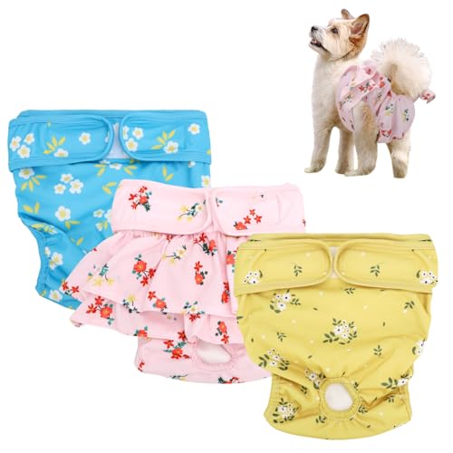 Nobleza 3 Stück Hundewindeln, Wiederverwendbare Läufigkeitshose für Hündinnen, Hochsaugfähige Physiologische Hundehose, Waschbare Schutzhose bei Läufigkeit und Inkontinenz, für Weibliche Haustiere, M Nobleza 3 Stück Hundewindeln, Wiederverwendbare Läufigkeitshose für Hündinnen, Hochsaugfähige Physiologische Hundehose, Waschbare Schutzhose bei Läufigkeit und Inkontinenz, für Weibliche Haustiere, M von Nobleza