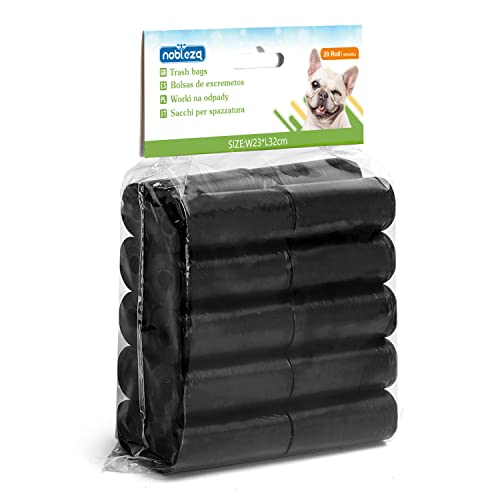 Nobleza - 300 Stück Hundekotbeutel Haustier Große Kotbeutel für Hunde Auslaufsicher Geruchlose Farbe Schwarz von Nobleza
