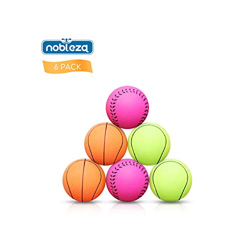 Nobleza - 6 Stück Hundeball Premium Aus Naturkautschuk - Hundespielball Hundebälle Nahezu Unkaputtbar- 7.2cm Ø. Geeignet Für Kleine Und Mittlere Hunde von Nobleza