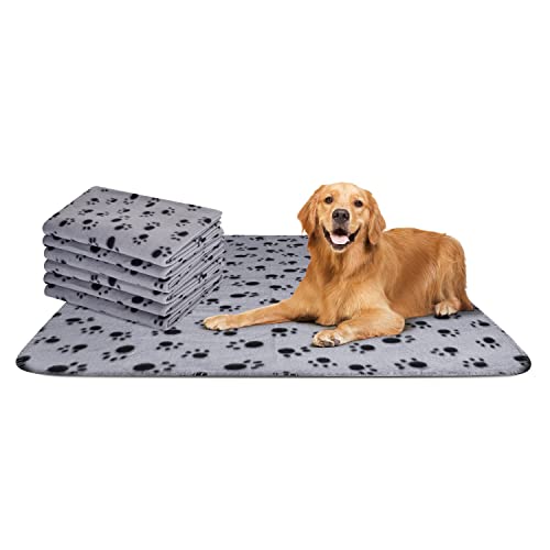 Nobleza - 6 x Hundedecke Weiche Fleecedecke Waschbare Deck für Haustier Hunde Katzen Welpen Weiche Warme Matte, Grau, 75 * 75 cm von Nobleza