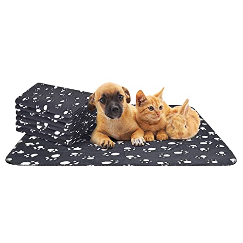 Nobleza - 6 x Hundedecke Weiche Fleecedecke Waschbare Deck für Haustier Hunde Katzen Welpen Weiche Warme Matte, Schwarz, 75 * 75cm von Nobleza