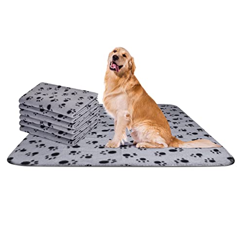 Nobleza - 6 x Hundedecke Weiche Fleecedecke Waschbare Deck für Haustier Hunde Katzen Welpen Weiche Warme Matte, Grau, 120 * 100 cm von Nobleza